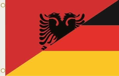 Fahne Flagge Albanien-Deutschland Hissflagge 90 x 150 cm