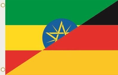 Fahne Flagge Äthiopien-Deutschland Hissflagge 90 x 150 cm