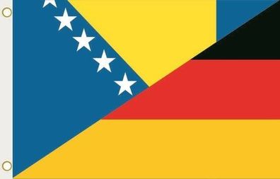 Fahne Flagge Bosnien-Herzegowina-Deutschland Hissflagge 90 x 150 cm