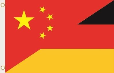 Fahne Flagge China-Deutschland Hissflagge 90 x 150 cm