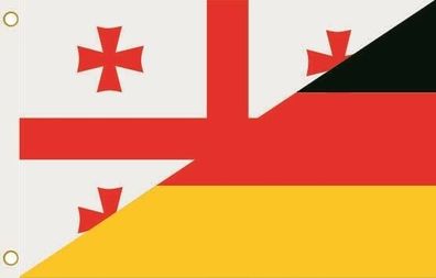 Fahne Flagge Georgien-Deutschland Hissflagge 90 x 150 cm