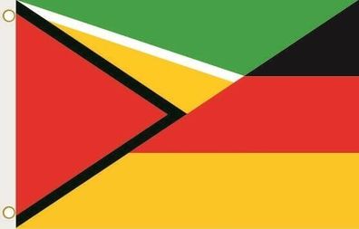 Fahne Flagge Guyana-Deutschland Hissflagge 90 x 150 cm
