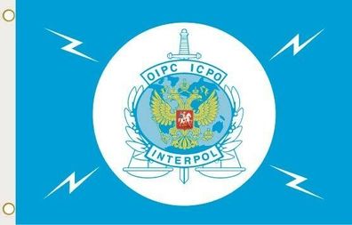 Fahne Flagge Interpol Russland Hissflagge 90 x 150 cm