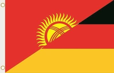 Fahne Flagge Kirgisistan-Deutschland Hissflagge 90 x 150 cm