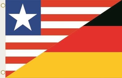 Fahne Flagge Liberia-Deutschland Hissflagge 90 x 150 cm
