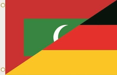 Fahne Flagge Malediven-Deutschland Hissflagge 90 x 150 cm