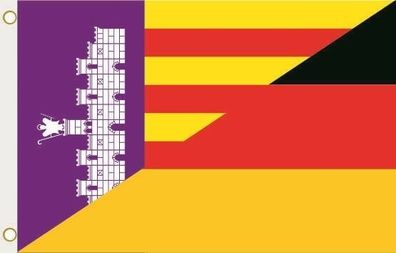 Fahne Flagge Mallorca-Deutschland Hissflagge 90 x 150 cm