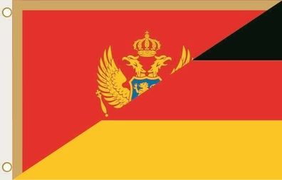 Fahne Flagge Montenegro-Deutschland Hissflagge 90 x 150 cm