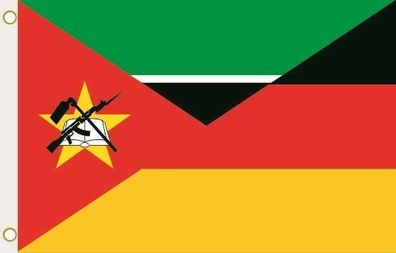 Fahne Flagge Mosambik-Deutschland Hissflagge 90 x 150 cm