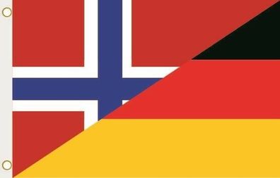 Fahne Flagge Norwegen-Deutschland Hissflagge 90 x 150 cm