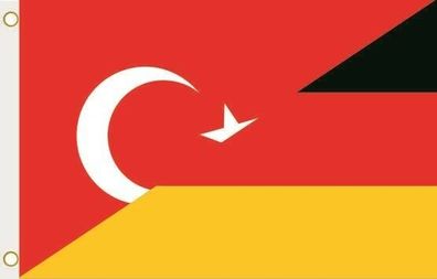 Fahne Flagge Türkei-Deutschland Hissflagge 90 x 150 cm