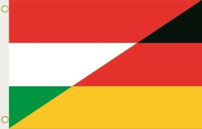 Fahne Flagge Ungarn-Deutschland Hissflagge 90 x 150 cm