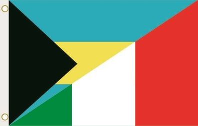 Fahne Flagge Bahamas-Italien Hissflagge 90 x 150 cm