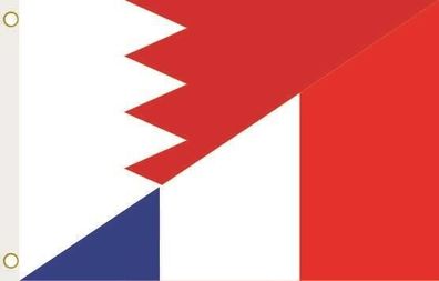Fahne Flagge Bahrain-Frankreich Hissflagge 90 x 150 cm