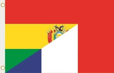 Fahne Flagge Bolivien-Frankreich Hissflagge 90 x 150 cm