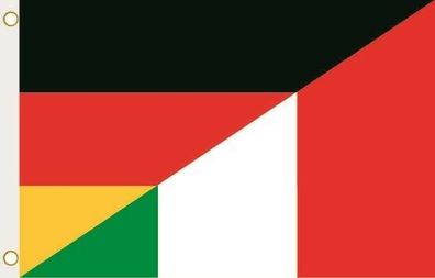 Fahne Flagge Deutschland-Italien Hissflagge 90 x 150 cm