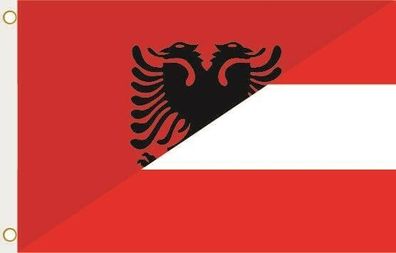 Fahne Flagge Albanien-Österreich Hissflagge 90 x 150 cm