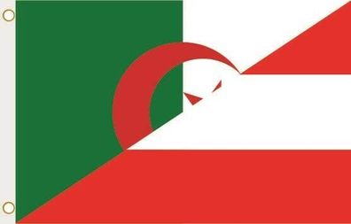 Fahne Flagge Algerien-Österreich Hissflagge 90 x 150 cm