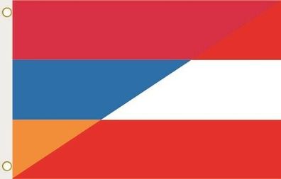 Fahne Flagge Armenien-Österreich Hissflagge 90 x 150 cm