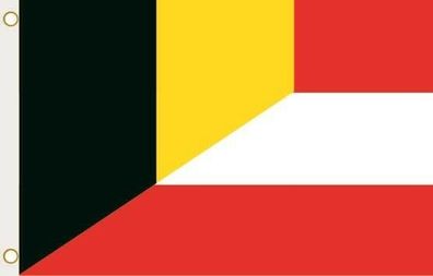 Fahne Flagge Belgien-Österreich Hissflagge 90 x 150 cm