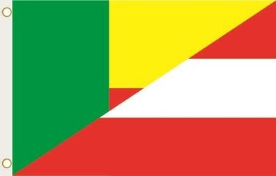 Fahne Flagge Benin-Österreich Hissflagge 90 x 150 cm