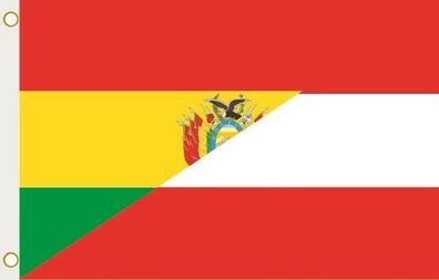 Fahne Flagge Bolivien-Österreich Hissflagge 90 x 150 cm