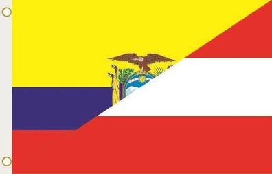 Fahne Flagge Ecuador-Österreich Hissflagge 90 x 150 cm
