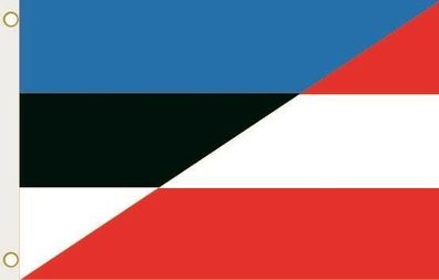 Fahne Flagge Estland-Österreich Hissflagge 90 x 150 cm