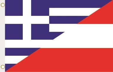 Fahne Flagge Griechenland-Österreich Hissflagge 90 x 150 cm