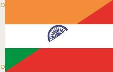 Fahne Flagge Indien-Österreich Hissflagge 90 x 150 cm