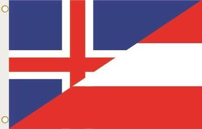 Fahne Flagge Island-Österreich Hissflagge 90 x 150 cm