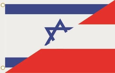 Fahne Flagge Israel-Österreich Hissflagge 90 x 150 cm