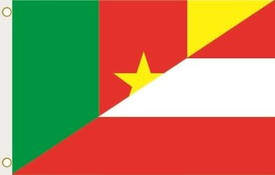 Fahne Flagge Kamerun-Österreich Hissflagge 90 x 150 cm