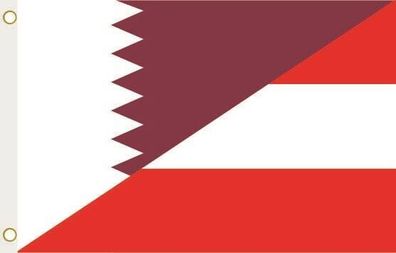 Fahne Flagge Katar-Österreich Hissflagge 90 x 150 cm