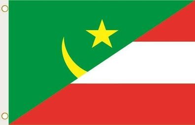 Fahne Flagge Mauretanien-Österreich Hissflagge 90 x 150 cm