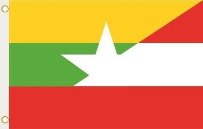 Fahne Flagge Myanmar-Österreich Hissflagge 90 x 150 cm