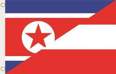 Fahne Flagge Nord Korea-Österreich Hissflagge 90 x 150 cm