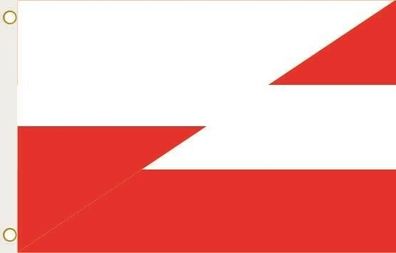Fahne Flagge Polen-Österreich Hissflagge 90 x 150 cm