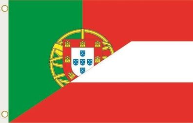Fahne Flagge Portugal-Österreich Hissflagge 90 x 150 cm