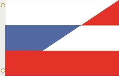 Fahne Flagge Russland-Österreich Hissflagge 90 x 150 cm