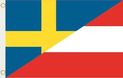 Fahne Flagge Schweden-Österreich Hissflagge 90 x 150 cm