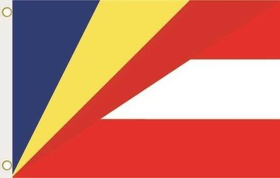 Fahne Flagge Seychellen-Österreich Hissflagge 90 x 150 cm