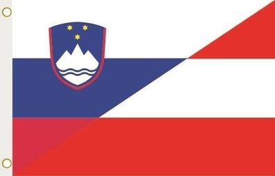 Fahne Flagge Slowenien-Österreich Hissflagge 90 x 150 cm