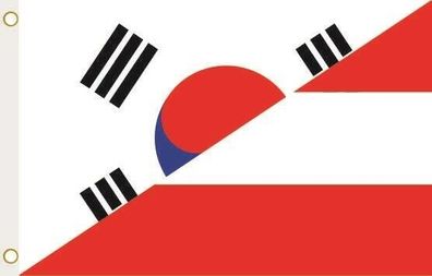 Fahne Flagge Süd Korea-Österreich Hissflagge 90 x 150 cm