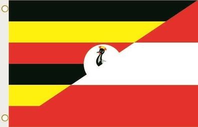 Fahne Flagge Uganda-Österreich Hissflagge 90 x 150 cm