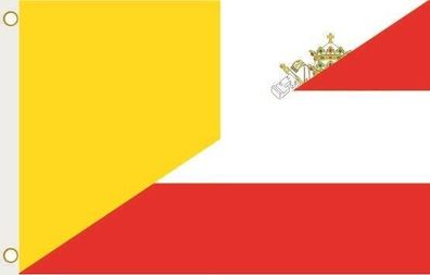 Fahne Flagge Vatikan-Österreich Hissflagge 90 x 150 cm