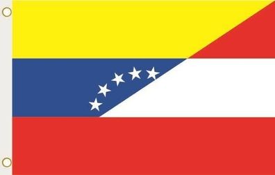 Fahne Flagge Venezuela-Österreich Hissflagge 90 x 150 cm