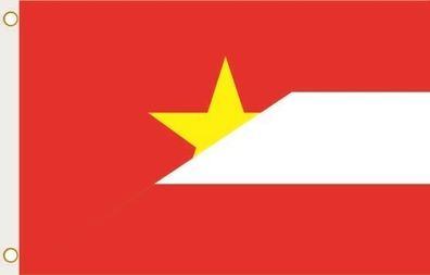 Fahne Flagge Vietnam-Österreich Hissflagge 90 x 150 cm