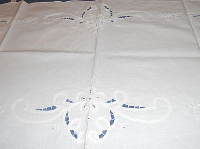 Tischdecke - weiß mit aufgesetzter Bänderspitze 39 x 87 cm oval