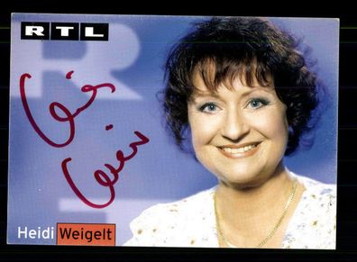 Heidi Weigelt RTL Autogrammkarte Original Signiert + F 1122